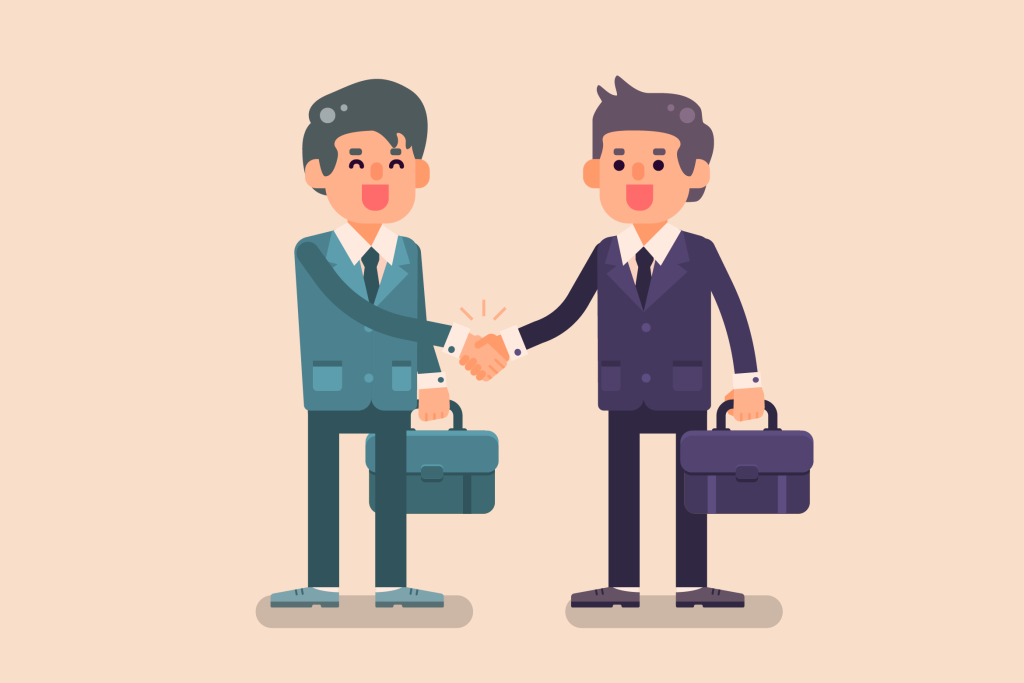 SEO agency and client shaking hands